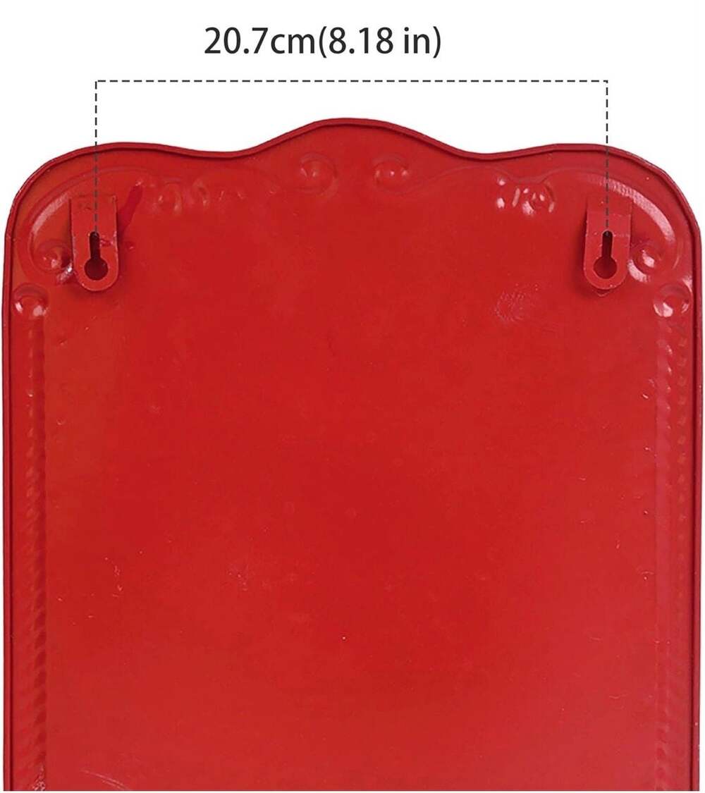Red Distressed Metal Letters to Santa North Pole Post Wall Mount Mailbox - Picture 4 of 6
